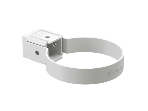 Пластиковые водосточные системы (ПВХ) Хомут универсальный водосточной трубы Döcke DACHA 80 мм (Белый)