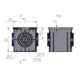 Водоотводы, дренаж Дождеприёмник АКВАСТОК 300х300 (в сборе)