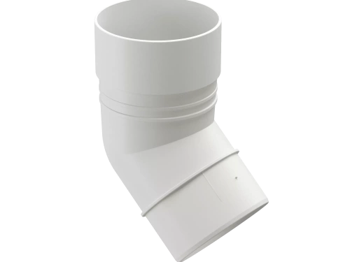 Пластиковые водосточные системы (ПВХ) Колено водосточной трубы Döcke DACHA 80 мм * 45˚ (Белый)