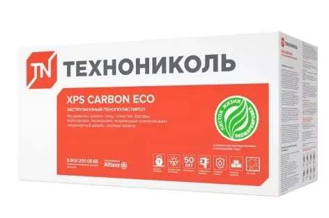 ТЕХНОНИКОЛЬ Экструдированный пенополистирол XPS ТЕХНОНИКОЛЬ CARBON ECO 1180х580х50, L-кромка