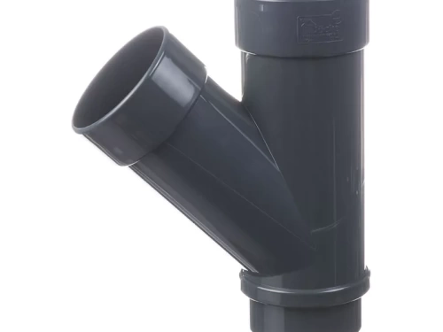 Пластиковые водосточные системы (ПВХ) Тройник водосточный 45˚ Döcke LUX (Графит)