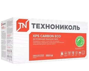 Экструдированный пенополистирол XPS Плиты пенополистирольные экструзионные ТЕХНОНИКОЛЬ CARBON ECO ТВ 1180х580х100, L-кромка