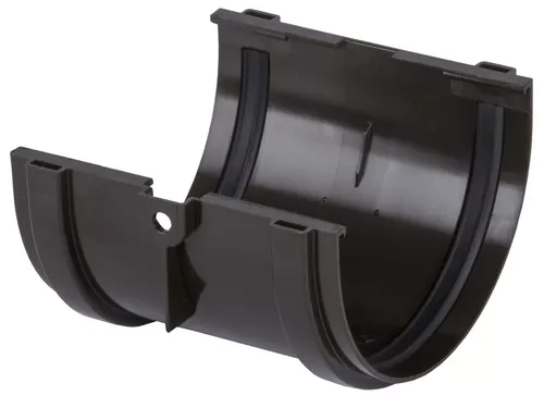 Пластиковые водосточные системы (ПВХ) Соединитель водосточных желобов Döcke DACHA 120 мм (Светло-коричневый)