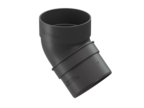 Пластиковые водосточные системы (ПВХ) Döcke DACHA Колено 80 мм * 45˚ (Серый)